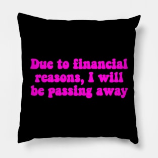 Financial Passing Hot Pink Pillow