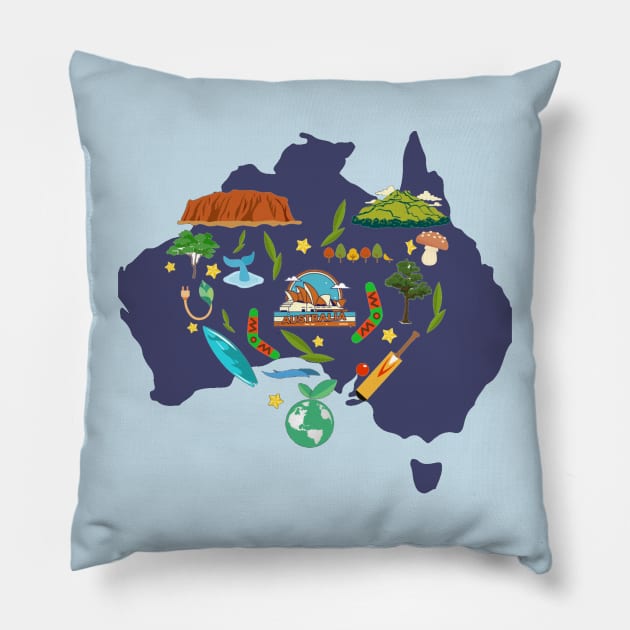 The wholesome Australian world Pillow by HALLSHOP