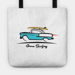 1955 Chevy Hardtop Coupe Gone Surfing Tote