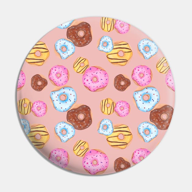 Donut pattern Pin by RosanneCreates