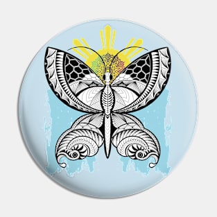 Tribal line Art Butterfly Pin