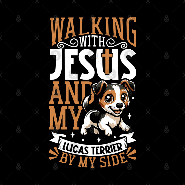 Jesus and dog - Sporting Lucas Terrier by Modern Medieval Design