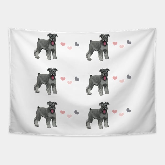 Grey miniature schnauzer dog Tapestry by Maful