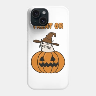 Crying Cat Meme In Jack O Lantern For Halloween Phone Case