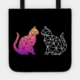 geometric cat Tote