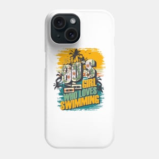 Just a 90s girl who loves swimming Vintage gift ideas Phone Case