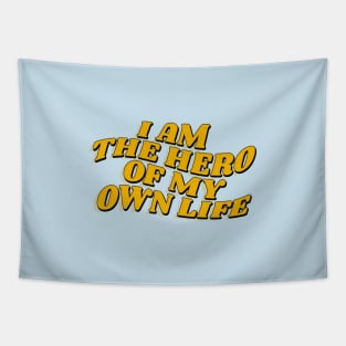 I am the hero of my own life // retro type Tapestry