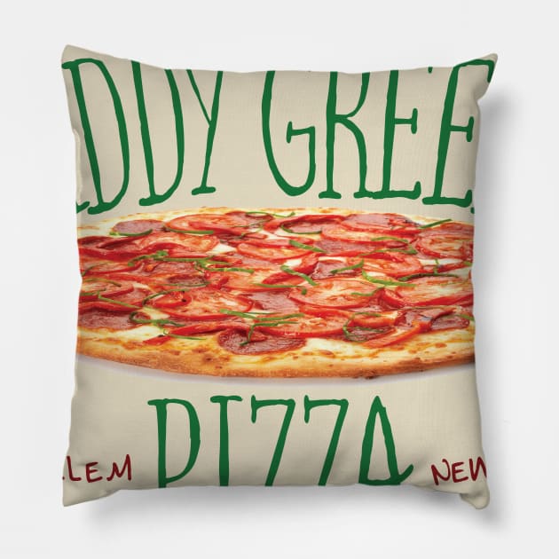 Daddy Green's Pizza Pillow by MindsparkCreative