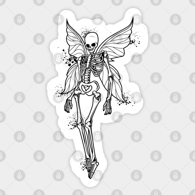 Dark Fairy on a Skull - Dark Fairy - Sticker