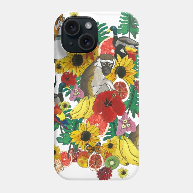 Jungle flora Phone Case by ERINPETA