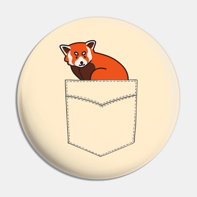 Red panda in pocket Pin by Shirt Vibin