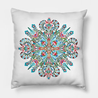 Flowery folk mandala Pillow