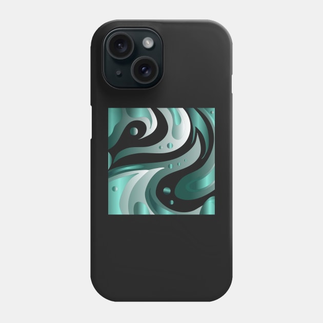 Teal and blue green abstract underwater world Phone Case by CreaKat