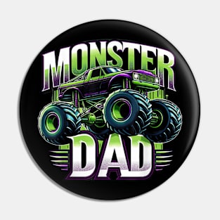 Monster Truck Race Racer Driver Dad Father'S Day Pin