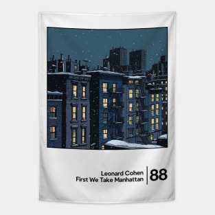 First We Take Manhattan - Minimal Style Illustration Artwork Tapestry