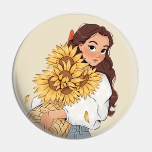 Sunflower Girl Pin