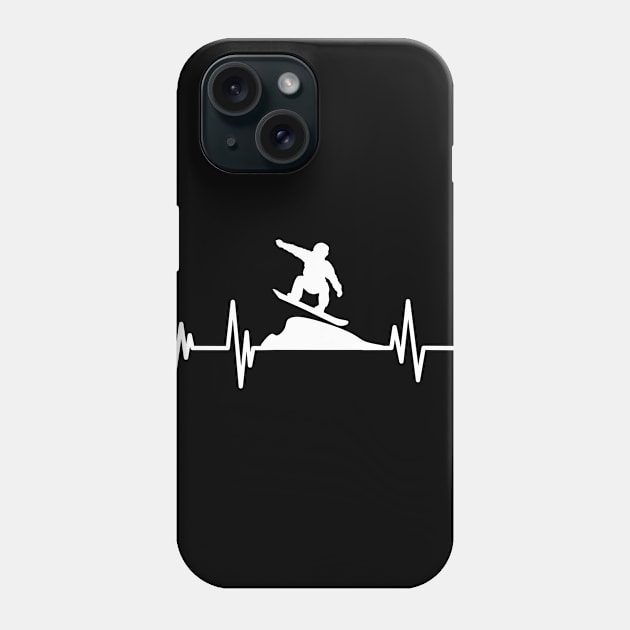 Heartbeat Snowboarding Birthday snowboarder Player .snowboard Phone Case by mezy