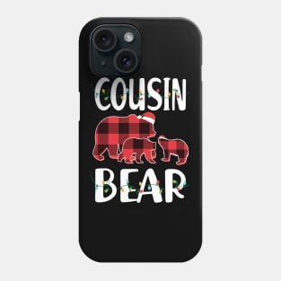 Cousin Bear Red Plaid Christmas Pajama Matching Family Gift Phone Case