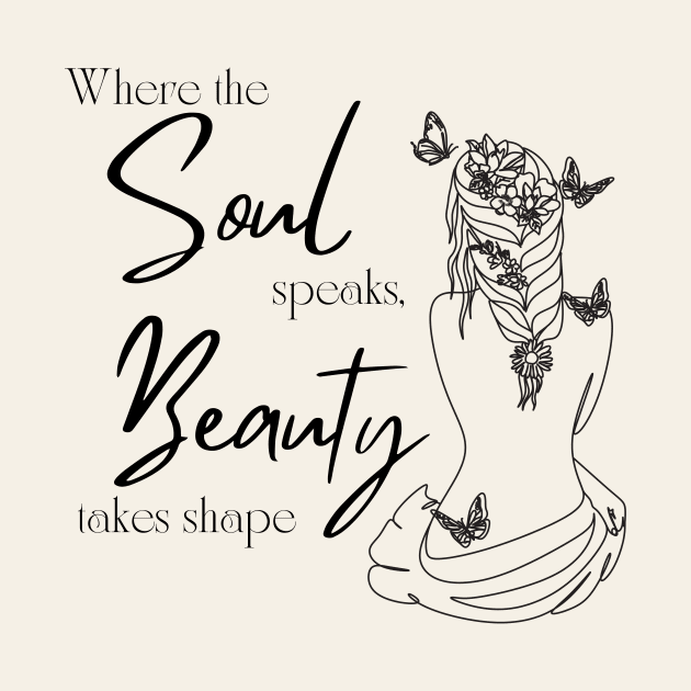 Soul Whispers - Minimalist Line Art Beauty Illustration by Hazel the Aesthete