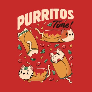 Purritos Time Burrito Cat Funny Mexican Food by Tobe Fonseca T-Shirt