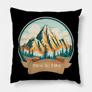 Time To Hike Love To Hike Mountain Adventure Pillow