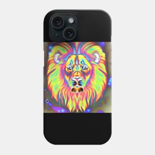 The Lion in Negative Rainbow Phone Case