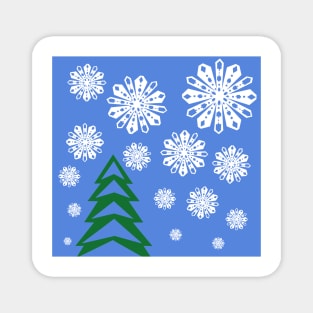 Hanukkah Christmas Snowy Scene Magnet