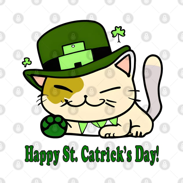 St. Catricks Day - Saint Patrick's Day - Cut Funny Cat - Kawaii Cat by 1FunLife