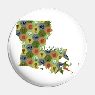 Louisiana State Map Board Games Pin