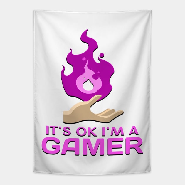 Its Ok Im A Gamer Pink Tapestry by Shawnsonart