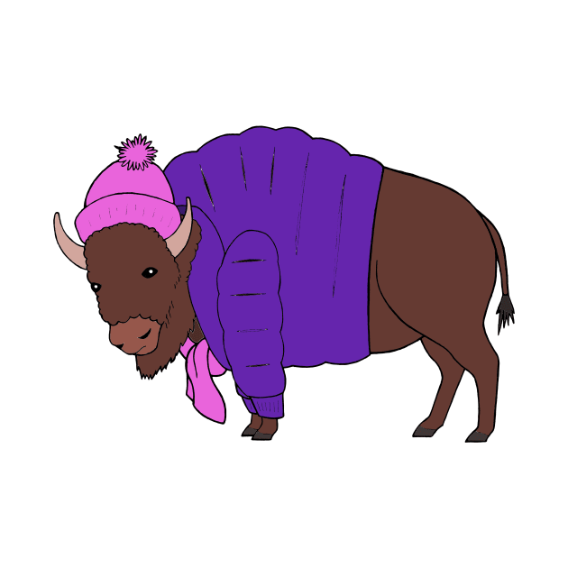 Buffalo Winter - pink by WatershipBound