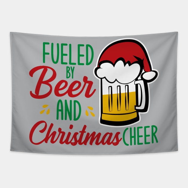 Fueled By Beer and Christmas Cheer Tapestry by Alema Art