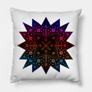 Starburst Gradient Mandala Rainbow Pillow