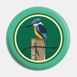 Kingfisher NZ bird Pin