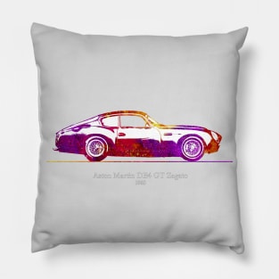 Aston Martin DB4 Gt Zagato 1960 - Colorful Watercolor Pillow