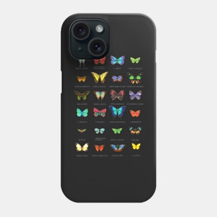 Neon Butterflies in an Old Cardboard Phone Case