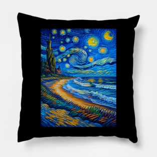 Myrtle Beach at starry night Pillow