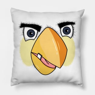 Face bird-white Pillow