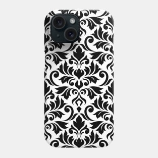 Flourish Damask Black on White Phone Case