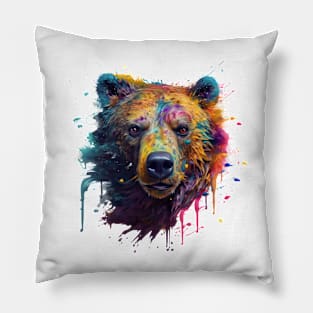 Bear Splash Art: Powerful Fantasy Representation #2 Pillow