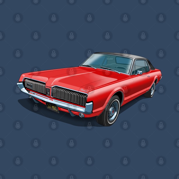 1967 Mercury Cougar in cardinal red by candcretro