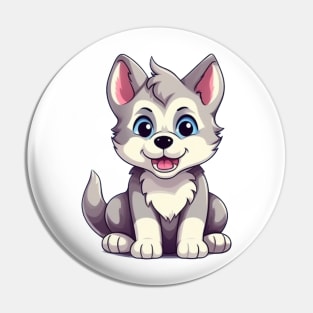 Cute Cartoon Husky Puppy Dog Pin