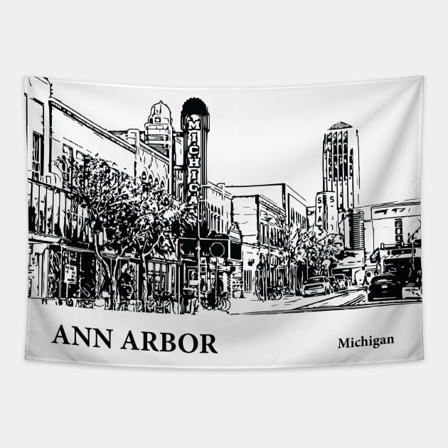 Ann Arbor Michigan Tapestry by Lakeric