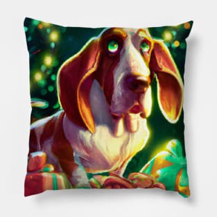 Cute Basset Hound Drawing Pillow