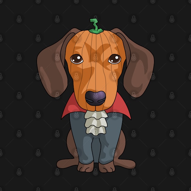 Cute Dachshund Pumpkin Funny Gourd Halloween Gift for Dog Lovers by Blink_Imprints10