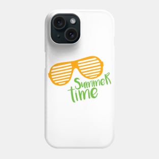 Hand Drawn Trendy Sunglasses. Summer Time Lettering Phone Case