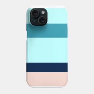 A solid integration of Oxford Blue, Deep Sea Blue, Christmas Blue, Pale Cyan and Champagne Pink stripes. Phone Case