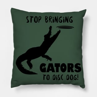 Disc Dog Gator - black Pillow