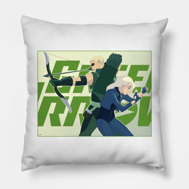 Green Arrow and Black Canary by Mro16 Pillow by MRO16