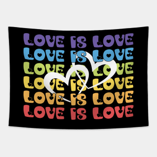 Love is Love, Colorful Rainbow Gay Pride Tapestry